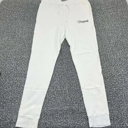 Diamond White Drawstring Jogger